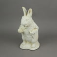 thumbnail image 4 of Things2Die4 Alice in Wonderland White Rabbit White Finish Concrete Statue 14 inch, 4 of 5