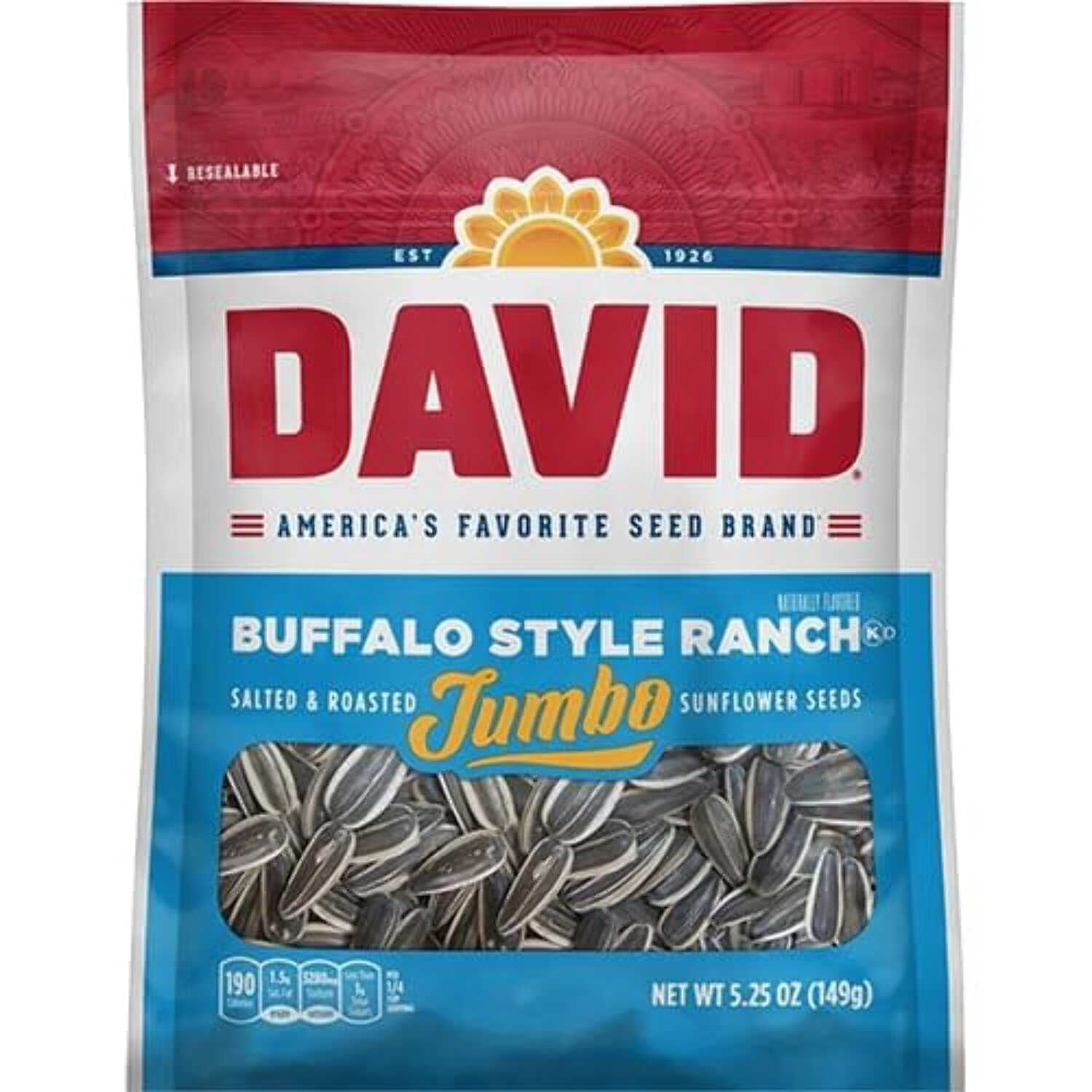 David Sunflower Seeds Variety Pack, 4 Exciting Flavors, 5.25 Ounce Each, 1 Bag per Flavor