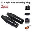 thumbnail image 3 of 2 uds 3Pin XLR hembra macho micrófono Audio Cable enchufe DIY conectores adaptadores Universal Accesorios Electrónicos, 3 of 9