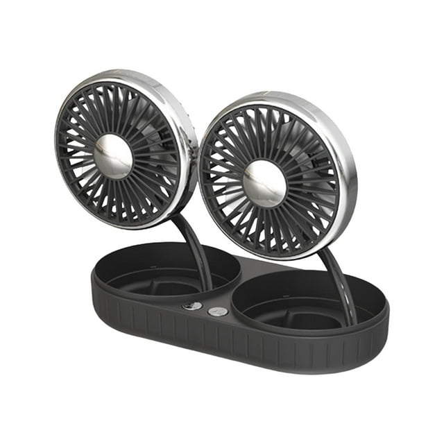 Ventiladores para vehículos, cabezales dobles, 3 velocidades, dispositivos de fácil instalación, duraderos, mantienen el aire en negro