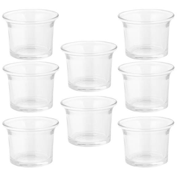 GOOHOCHY Transparent Glass Candle Holders for Tea Lights Perfect for Home Decor and Events 8pcs