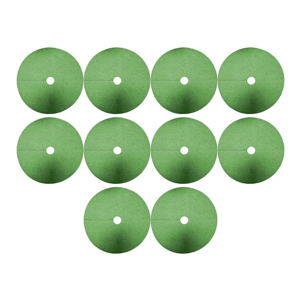 10x Mallas redondas de barrera para el control de malezas en árboles, anillos de para árboles, tela de control para protección de paisajismo, Verde 52 cm