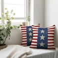 thumbnail image 6 of 4th of July Pillow Covers 20x20 Set of 2 Patriotic American Flag Stars Outdoor Throw Pillow Cover Farmhouse Independence Day Red White and Blue Stripes Pillow Cases for Couch Sofa, 6 of 6