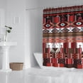 thumbnail image 2 of Red Boho Tribal Diamonds and Rectangles Pattern Shower Curtain 72"x84" ,Bathroom Decorative Shower Curtains Set with 12 Hooks,Modern Waterproof Washable Shower Curtain, 2 of 6
