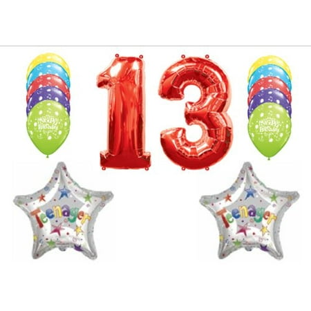 13th Teenager Happy Birthday Party Balloons Decorations Supplies
