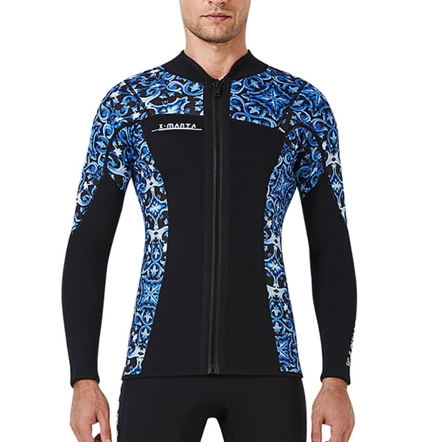 Vela de buceo 3mm Tops de traje de neopreno Premium neopreno Tits UV Protección de UV Buceo de buceo Canoa Scuba para aeróbicos de agua Snorkeling Blue S seitruly OD003290-01