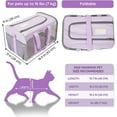 thumbnail image 6 of BELLA & PAL Dog Carrier for Small Dog, Airline Approved Pet Carrier for Cats & Puppy up to 18lbs, Soft Sided Collapsible Travel Carrier with Shoulder Strap, Lilac Mist, 6 of 9