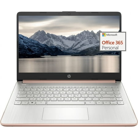 HP Newest 14" Ultra Light Student Laptop, Intel N4120 Quad-Core(> N4020), 4GB RAM, 128GB Storage(64GB eMMC+64GBSD Card), One Year Office 365, WiFi, Webcam, HDMI, USB-A&C, Win 11
