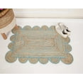 thumbnail image 4 of Rectangle Rug Natural Jute Rug Hand Braided Beige and Turquoise Border Color Area Rug, 4 of 5