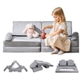 thumbnail image 1 of VEVOR Modular Kids Play Couch Sectional Toddler Sofa with Armrests 10 Pcs Gray, 1 of 9