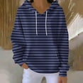 thumbnail image 3 of Goodtrade8 Hoodies for Women Stripe Tunic Pullover Sweatshirt Workout with Pocket Long Sleeve Hooded Casual Women Sweatshirt Hoodie, 3 of 5