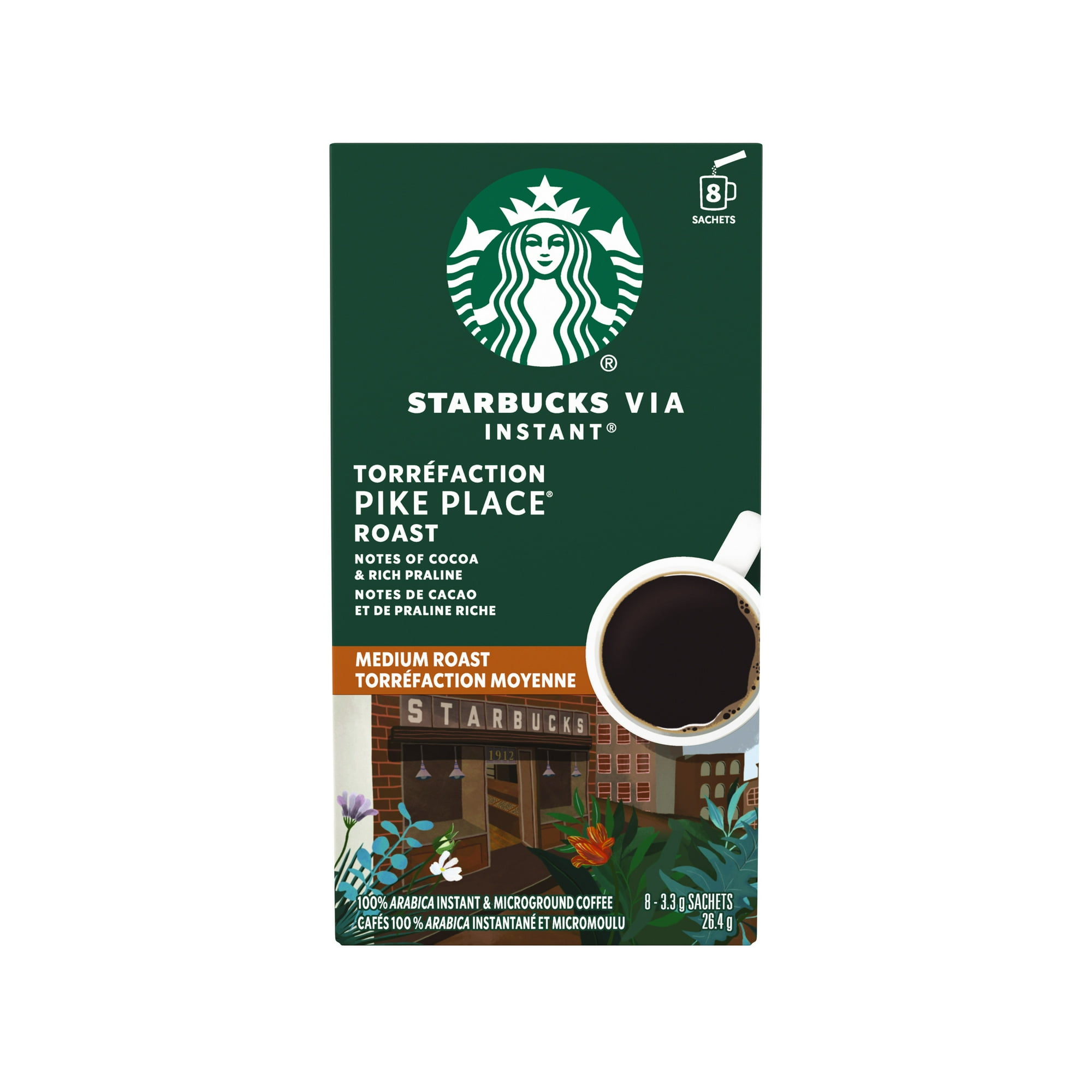 Starbucks Pike Place Roast Via Instant Coffee, Individual Sachets