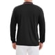 thumbnail image 3 of Camisa polo de golf de negocios de manga larga de color sólido para hombre, corte regular, XL, negra, 3 of 6