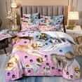 thumbnail image 2 of Kids Dog Bedding Set Chic Bedding Comforter Set for Girls Teens Galloping Dog Printed Comforter 3D Wild Animal Duvet Set Bedroom Decor Quilt Set 3Pcs Queen Size, 2 of 7