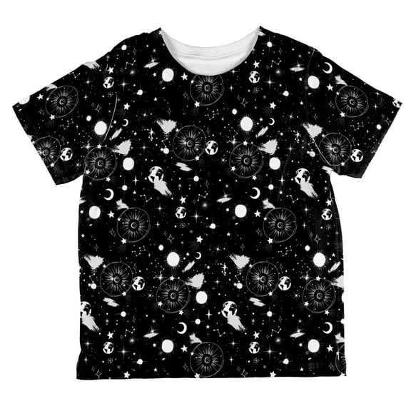 Halloween Galaxy Astronomy Pattern All Over Toddler T Shirt Multi 4T