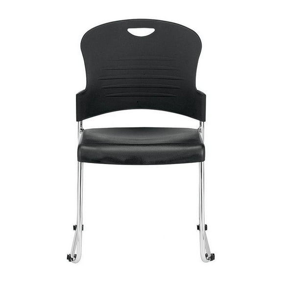 Eurotech Seating Aire Plastic Stackable Guest Chair, Black (Set of 4)