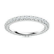 Mooneye 0.60 Ctw Round Moissanite Diamond E Color VS1 Clarity 925 Sterling Silver Women Wedding Ring