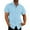 Light Blue, variant on Men's Fashion Solid Color Cotton Linen Double Pocket Casual Shirts Short Sleeves