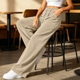 thumbnail image 6 of Zynoxe Womens Corduroy Pants Casual Soft High Waist Drawstring Wide Leg Pants with Pockets Vintage Straight Relaxed Lounge Trousers Khaki S, 6 of 8