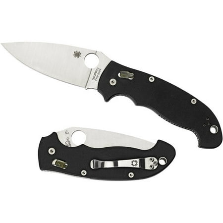 Spyderco Manix 2 XL G-10 Black Folding Pocket Knife Plain Blade Edge - (Best Spyderco Pocket Knife)