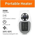 thumbnail image 4 of Calentador de ventilador de 500w, calentador eléctrico, ventilador calefactor de cerámica, 3 modos,, 4 of 5