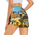 thumbnail image 3 of Vsdgher Different Construction Site Vehicles Print Women's Running Double Layer Shorts High Waisted with Pockets Elastic Yoga Workout Athletic Gym Sports, 3 of 8