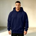 thumbnail image 5 of Men's Heavy Blend Drawcord Hooded Sweatshirt 2026 fall winter Casual Long Sleeves Hooded Sweatshirt with Kangaroo Pockets Navy M, 5 of 6