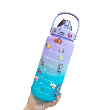 

GadgetVLot 2000Ml Outdoor Sports Water Bottle Gradient Straw Cup