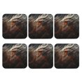 thumbnail image 2 of Fuzoiu Abstract White Dragon Print Leather Coasters Set,Drink Coasters Set of 6,for Tabletop Protection, Durable PVC Coasters,Home Décor and Housewarming Gift,Square, 2 of 7