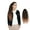 Gradient Brown, variant on 22-Inch Long Curly Black Drawstring Ponytail Extension for Women Soft Synthetic Wavy Clip-In Hairpiece - Gradient Brown