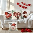 thumbnail image 5 of Valentines Day Pillow Covers 18x18 Inch Set of 4 Gnomes Love Heart Decorative Throw Pillow Covers Home Living Room Cushion Case Farmhouse Wedding Anniversary Decorations, 5 of 6
