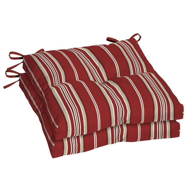 Better Homes Gardens Red Stripe 19 X 18 Outdoor Seat Pad 2 Pack Com Better Homes Gardens Red Stripe 19 X, Better Homes And Gardens Outdoor Seat Pads