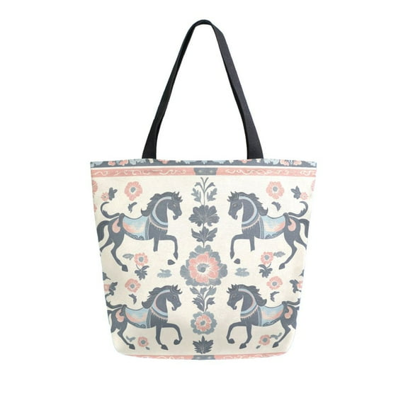 DIXRUYEE Tote Bag Women Weekender Travel Bag Shoulder Handbag Charming Equestrian Elegance Printed