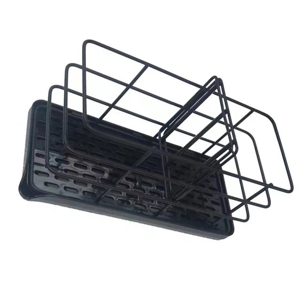 Bewildely Soporte de esponja para encimera de cocina, ahorro de espacio, organización eficiente para cocina, resistente y duradero Hardware todo negro