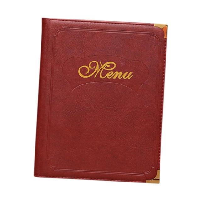 Terraxo Menus Cover for Service Guide Book Refillable Menu Organizer Price List Book Red