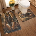 thumbnail image 2 of Honeii Tiger In The Fallen Leaf Forest Pattern Bathroom Anti-Skid Pad Bathroom Mat Vintage Seamless Pattern Not-Slip Toilet Rug Set, 2 of 6