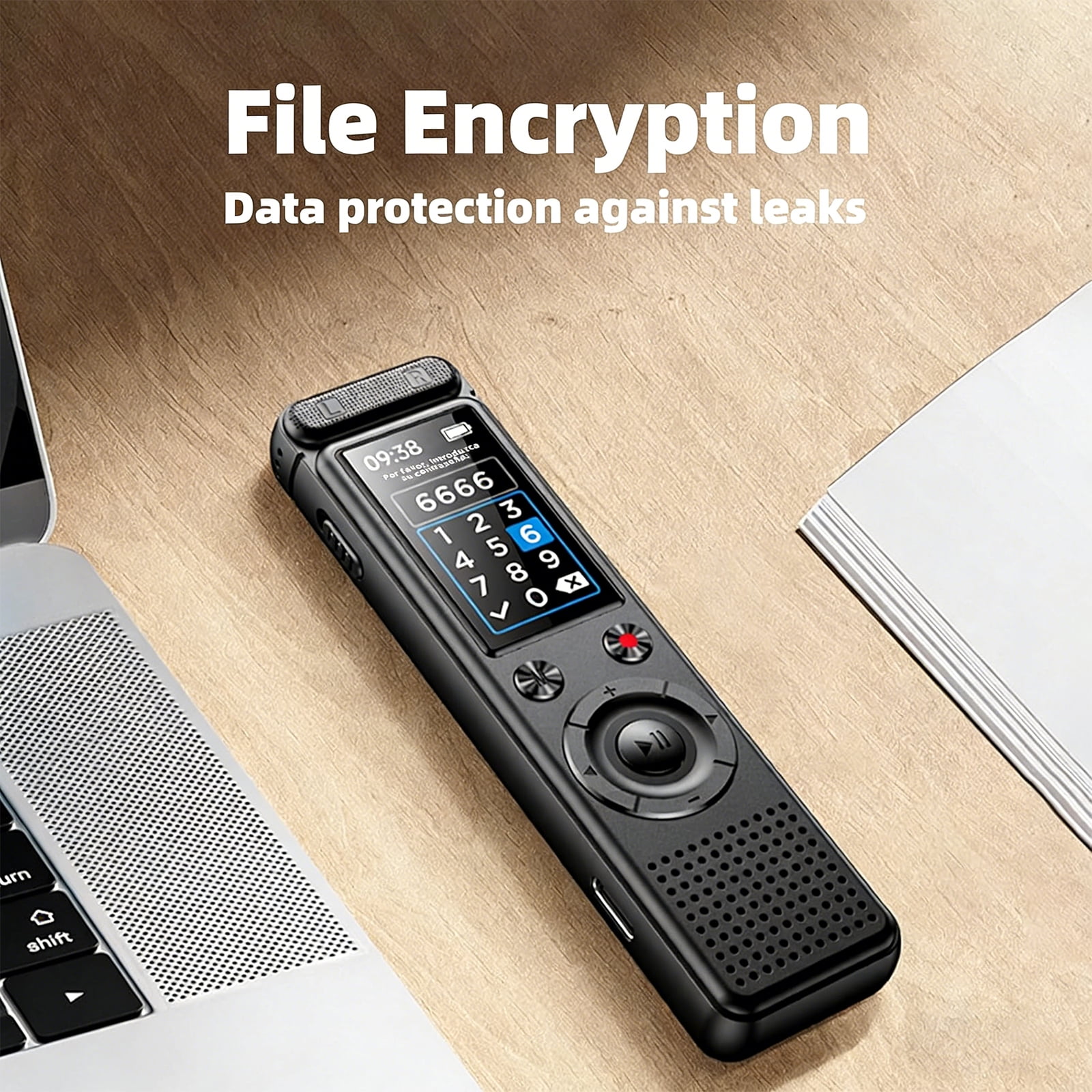 32GB Digital Voice Recorder, Voice Activated Recording Device with MP3 Player, Noise Reduction, Password, Scheduled recording,Auto Save Function for Meeting Concert Lecture Interview