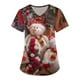 thumbnail image 3 of Camisetas de enfermera con estampado rojo, uniformes médicos navideños unisex, camisetas de enfermera con dibujos animados navideños, ropa de trabajo para dentistas, belleza y spa, 3 of 5