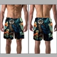 thumbnail image 3 of luoweisi Men's Beach Shorts Quick Dry Swim Trunks with Mesh Lining Cartoon Owl M, 3 of 5