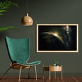 thumbnail image 2 of Galaxy Wall Art with Frame, Sunrise View of the Planet Earth from Space with Stars in Milky Way Outer Space Art Print, Printed Fabric Poster for Bathroom Living Room, 35" x 23", Black, by Ambesonne, 2 of 2
