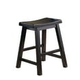 thumbnail image 2 of 18 Inch Height Saddle Seat Stools Set of 2, Wooden Casual Stools, Accent Backless Side Chairs for Living Room Dining Room Kitchen, Black, 2 of 7