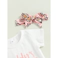 thumbnail image 4 of Toddler Baby Girl Easter Outfit Bunny Rabbit Short Sleeve T-Shirt Tops Bell-Bottom Flared Pants Sets Clothes, 4 of 8