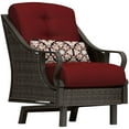 thumbnail image 5 of Hanover Ventura 4-Piece Wicker and Steel Outdoor Conversation Set, Crimson Red, 5 of 11