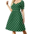 thumbnail image 2 of Green Polka Dots Dress Vintage Print Kawaii Dresses Summer Street Style Casual Dress Custom Vestidos, 2 of 7