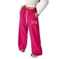 thumbnail image 5 of Aihuaihua Girl's Bowknot Baggy Sweatpants Cute Straight Leg Athletic Pants with Pockets Clothes for Teen Girls 4-13 Years, 5 of 5