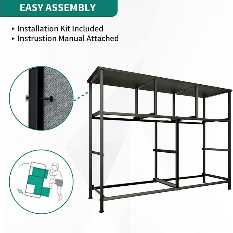 Yaheetech 7 Drawers Tower, Storage Organizer, Fabric Tower Unit for Living  Room, Hallway, Entryway, Sturdy Metal Frame Easy Pull Fabric Bins, Dark