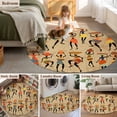 thumbnail image 5 of Brown Boho Round Area Rug 6 FT, Non Slip Bedroom Rugs, Farmhouse Vintage Ethnic African Women Washable Soft Circular Carpet Non-Shedding Floor Mat for Kitchen Dining Room Home Office Kids Room, 5 of 8