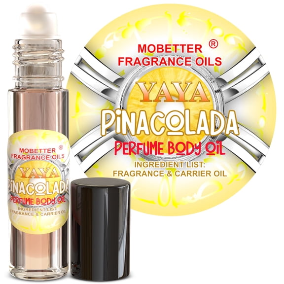 MOBETTER FRAGRANCE OILS YAYA Pinacolada Perfume Body Oil for Women | Long-Lasting Alcohol-Free Roll-On | Long-Lasting Pina Colada Fragrance | Travel Size Fragrance Body Oil for Women