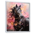 thumbnail image 2 of Designart "Vibrant Pink Equine Pink and Black Horse" Animals Floater Framed Canvas Print, 2 of 7