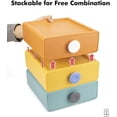 thumbnail image 4 of Organizador de almacenamiento de plástico de 3 cajones, juego de cajones apilables para organización de escritorio para maquillaje, suministros dentales, cuidado del cabello, oficina, 4 of 6
